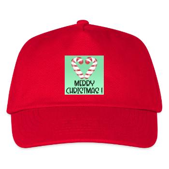 MERRY CHRISTMAS GREETINGS SWEETS - Kids’ Baseball Cap - red - Front
