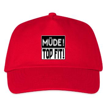 GEMÜTSZUSTAND - MÜDE TOP FIT SPRÜCHE - Kinder Basecap - Rot - Vorne