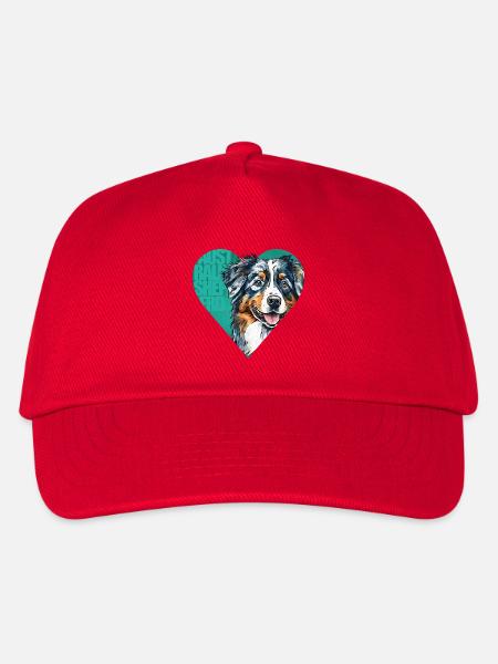 Australian Shepherd Portrait - Kinder Basecap - Rot