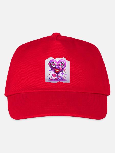 Funny heart - Kids’ Baseball Cap - red