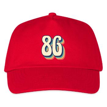 Vintage Retro T-Shirt Number 86 Eighty Six - Kids’ Baseball Cap - red - Front