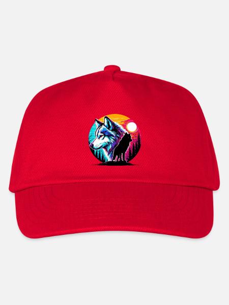 Wolf - Kinder Basecap - Rot