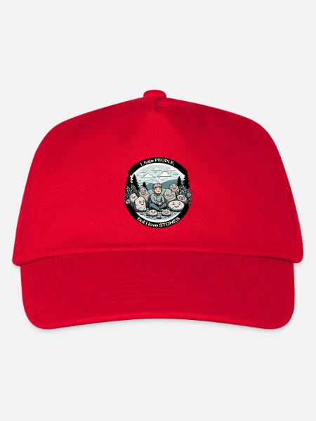 I hate people, but I like stones. - Kinder Basecap - Rot