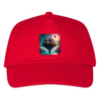 Fantasy schwebendes Dorf - Kinder Basecap - Rot - Vorne