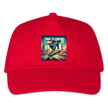time to grind - Kinder Basecap - Rot - Vorne