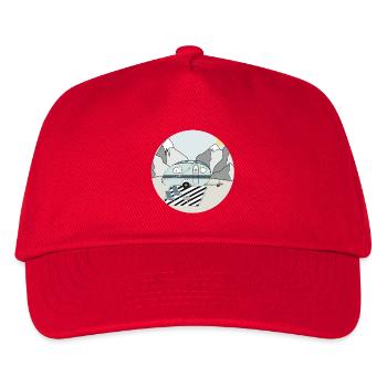 Camping in the mountains with caravan - Kids’ Baseball Cap - red - Front