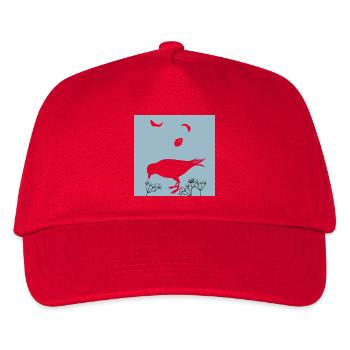 Bird Silhouette and Feathers - Kids’ Baseball Cap - red - Front