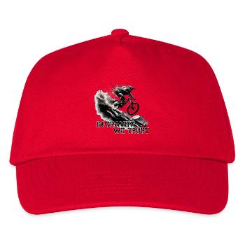 Downhill Schwerkraft Vertauen MTB Geschenk - Kinder Basecap - Rot - Vorne