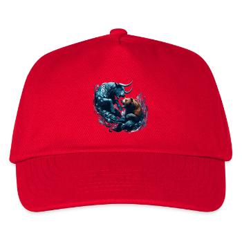 Finance Taurus Bear Fight Wall Street Gift - Kids’ Baseball Cap - red - Front
