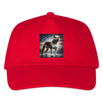 Bulldogge - Kinder Basecap - Rot - Vorne