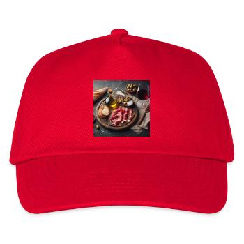 Schinkenplatte - Kinder Basecap - Rot - Vorne
