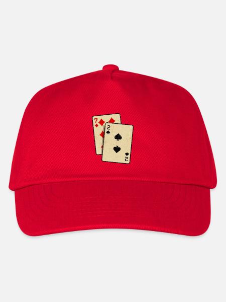 Poker Kartenspiel Glücksspiel Casino Pokerrunde - Kinder Basecap - Rot