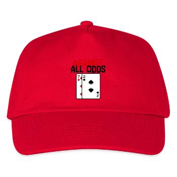 Casino Statement Poker Kartenspiel Glücksspiel - Kinder Basecap - Rot - Vorne