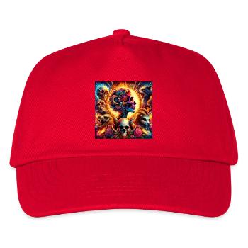 Vibrant Flower Skulls & Chlorols - Kids’ Baseball Cap - red - Front