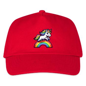Radiant Rainbow Unicorn: Die magische Stute - Kinder Basecap - Rot - Vorne