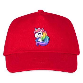 Radiant Rainbow Unicorn: Die mythische Stute - Kinder Basecap - Rot - Vorne