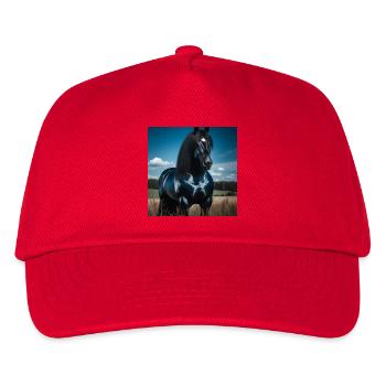 Mighty Black Horse - Kids’ Baseball Cap - red - Front