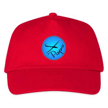 VATERTAG PAPA SEGELFLUGZEUG PILOT - Kinder Basecap - Rot - Vorne