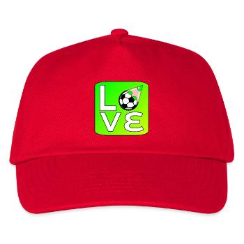 ICH LIEBE ES, FUSSBALL ZU SPIELEN - Kinder Basecap - Rot - Vorne