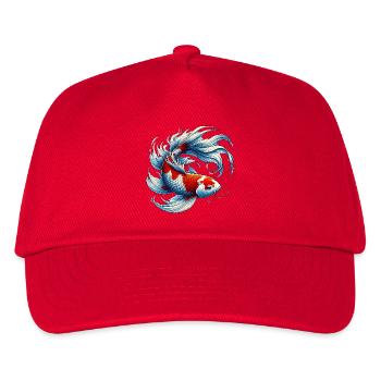 Japanischer japanischer Koi-Karpfenfisch - Kinder Basecap - Rot - Vorne