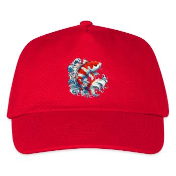 Japanischer japanischer Koi-Karpfenfisch - Kinder Basecap - Rot - Vorne