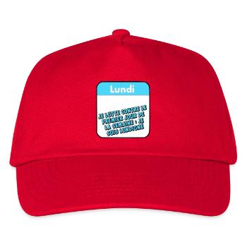 Monday - Kids’ Baseball Cap - red - Front