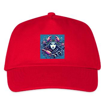 Sternzeichen Krebs als Pixelart für Damen - Kinder Basecap - Rot - Vorne