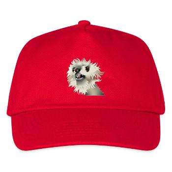 Glücklicher Hund - Kinder Basecap - Rot - Vorne