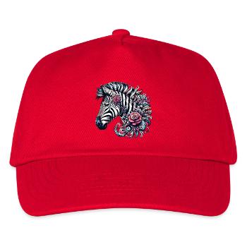 Zebra - Kinder Basecap - Rot - Vorne