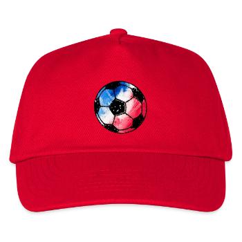 Fußball Frankreich - blau weiß rot  - Kinder Basecap - Rot - Vorne