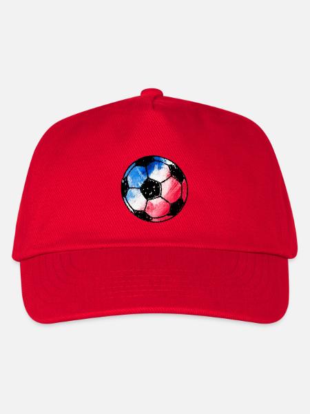 Fußball Frankreich - blau weiß rot  - Kinder Basecap - Rot