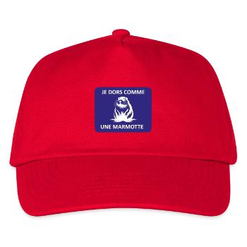 Ich schlafe wie ein Murmeltier - Kinder Basecap - Rot - Vorne