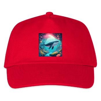 Fliegender Wal - Kinder Basecap - Rot - Vorne
