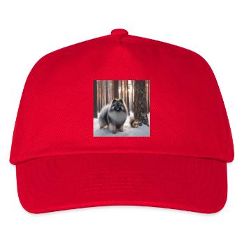 Keeshond Wolfspitz in the snow - Kids’ Baseball Cap - red - Front
