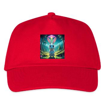 Hase mit UFO - Kinder Basecap - Rot - Vorne