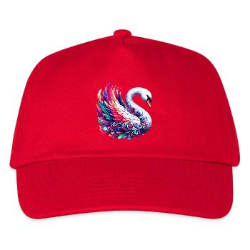 Schwan - Kinder Basecap - Rot - Vorne