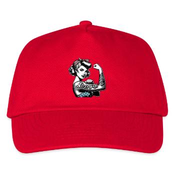 Stärke starke Frau Rockabilly Geschenk - Kinder Basecap - Rot - Vorne