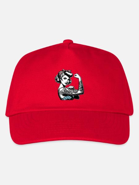 Stärke starke Frau Rockabilly Geschenk - Kinder Basecap - Rot
