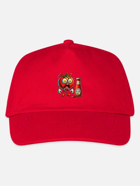 Lustiges Tomaten und Ketchup Design - Kinder Basecap - Rot