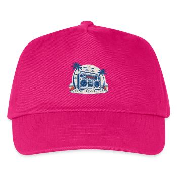 Vintage Music Boombox - Kids’ Baseball Cap - fuchsia - Front
