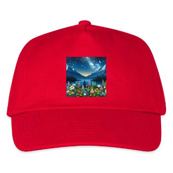 Sternennacht im Alpengarten - Kinder Basecap - Rot - Vorne