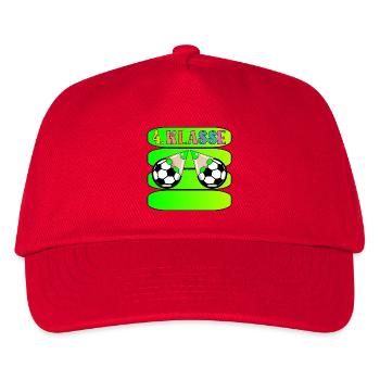 Grundschule 4. Klasse Fußball - Kinder Basecap - Rot - Vorne
