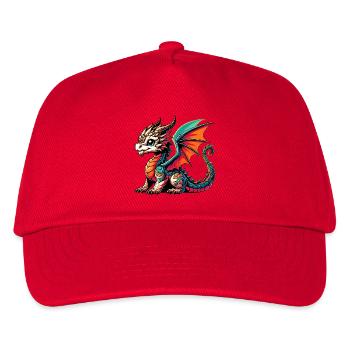 Drache - Kinder Basecap - Rot - Vorne