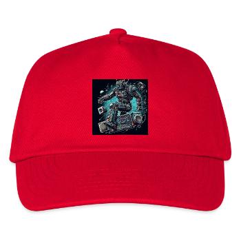 Analogo Vibes KI Roboter Kunst - Kinder Basecap - Rot - Vorne