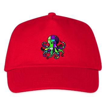 Krake - Kinder Basecap - Rot - Vorne