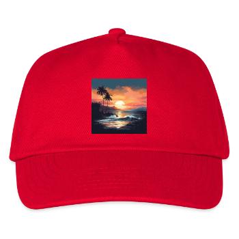 Tropischer Sonnenuntergang am Strand - Kinder Basecap - Rot - Vorne
