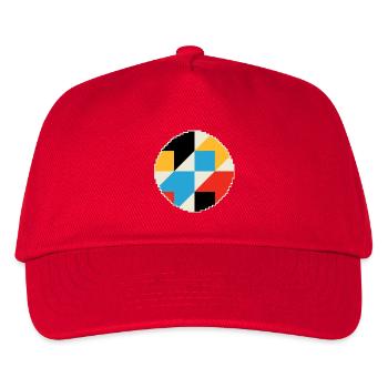Geometrische Komposition in lebendigen Farben - Kinder Basecap - Rot - Vorne