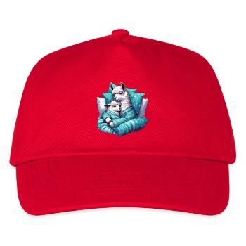 Kuscheln Lama Lamas Geschenk - Kinder Basecap - Rot - Vorne