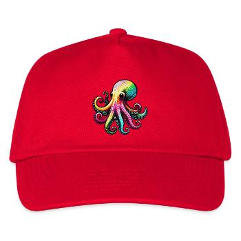 Krake - Kinder Basecap - Rot - Vorne