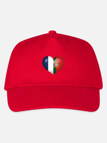France Portugal Flag Coeur - Casquette de baseball Enfant - rouge